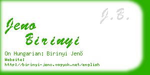 jeno birinyi business card