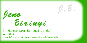 jeno birinyi business card